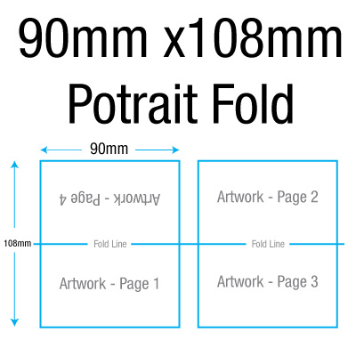90mm x 108mm - Portrait Fold