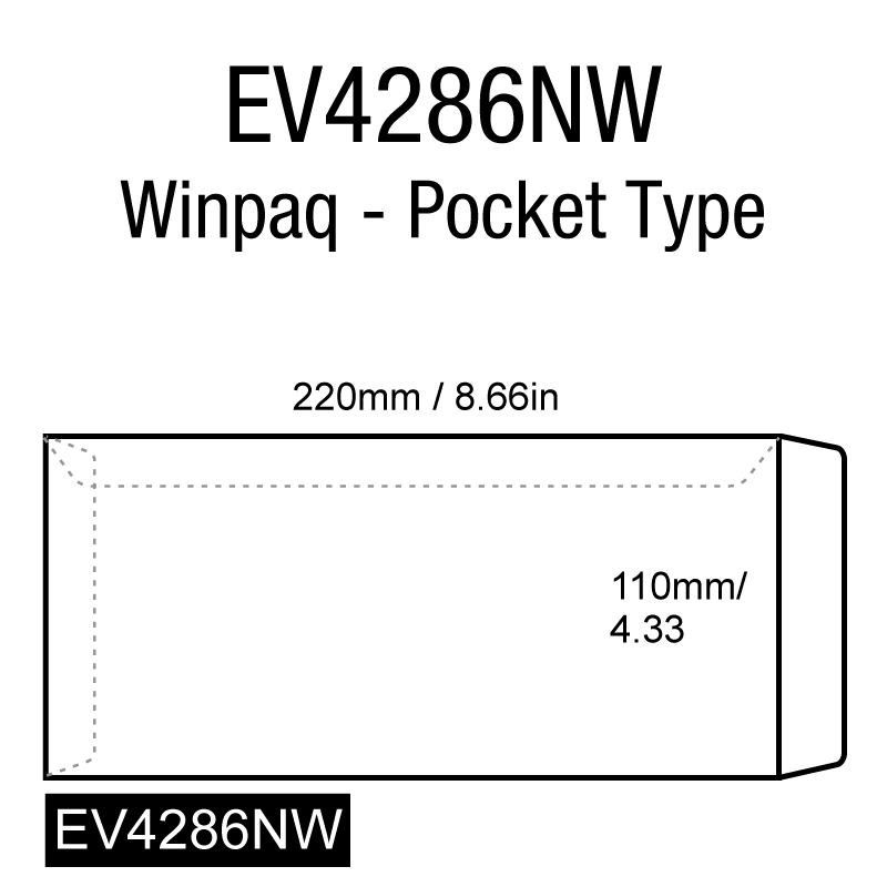 220mm x 110mm (8.66in x 4.33in) - EV4286NW - NON WINDOW